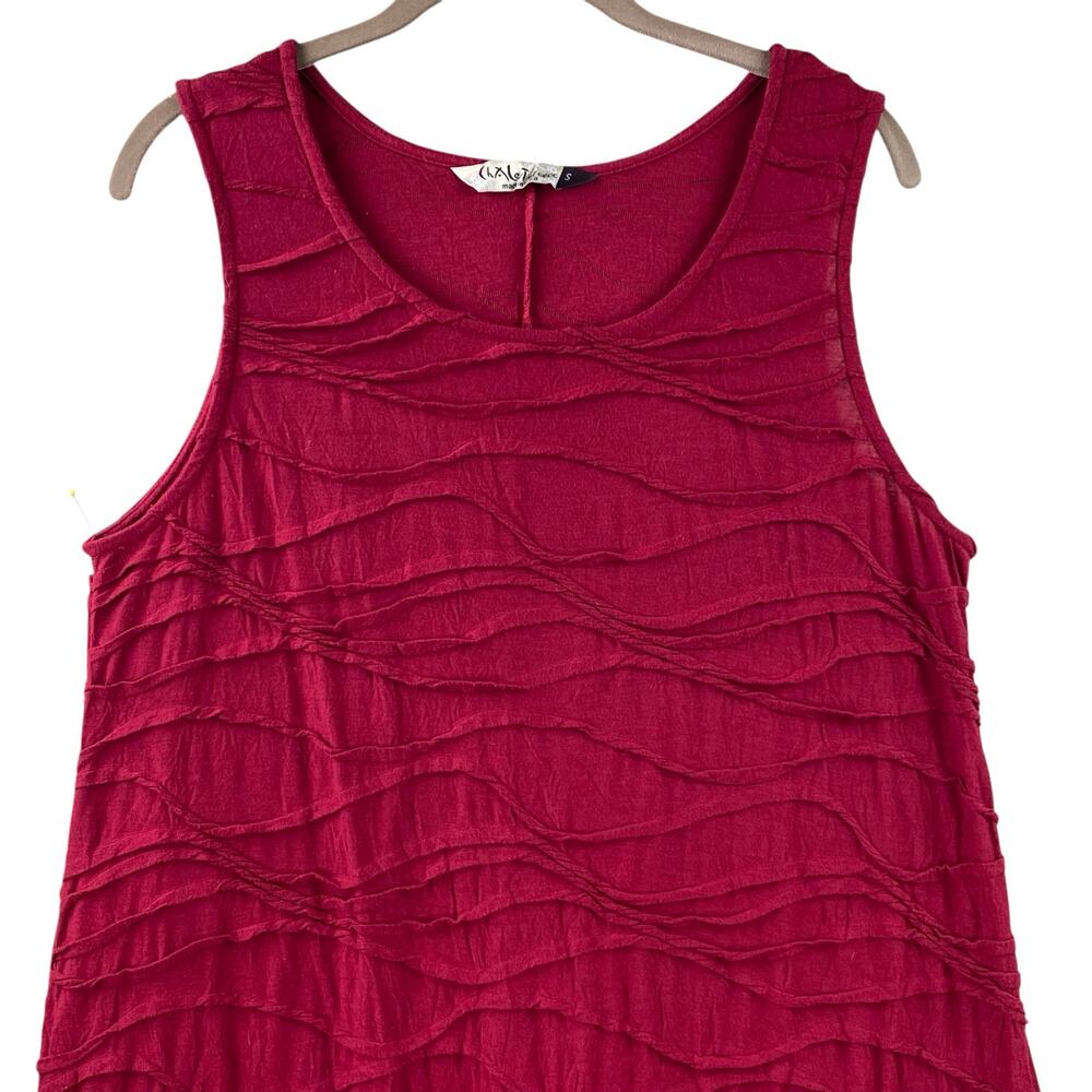 Chalet Red Wave Textured Tank Tunic Dress Size S Art To Wear Size S